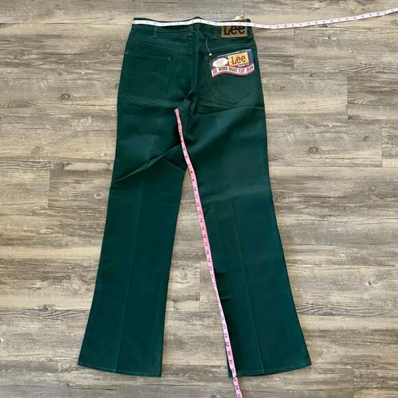 Vintage 70s Lee Rider Boot Cut Green Denim Jeans Size 31x32 NWT - Picture 8 of 8